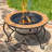 32.6"D. Round Mosaic Tile Metal Fire Pit "Shenandoah"