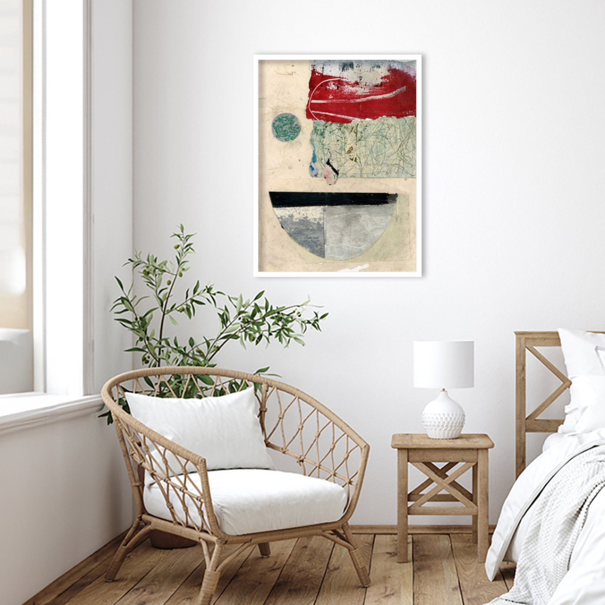 Natural Elements II by Fresno Wood Framed Wall Art Print, 33" H x 25" W, White