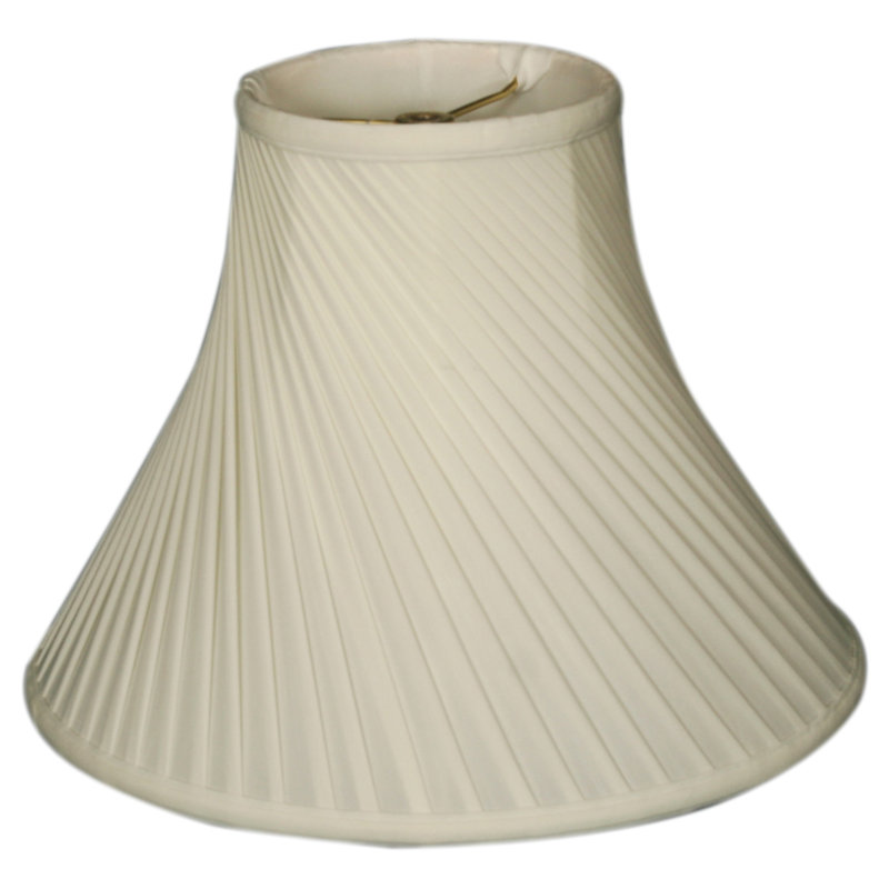 Abat-jour cloche en soie / shantung (araignée), Blanc / Blanc cassé, H 13 po x l 18 po x P 18 po