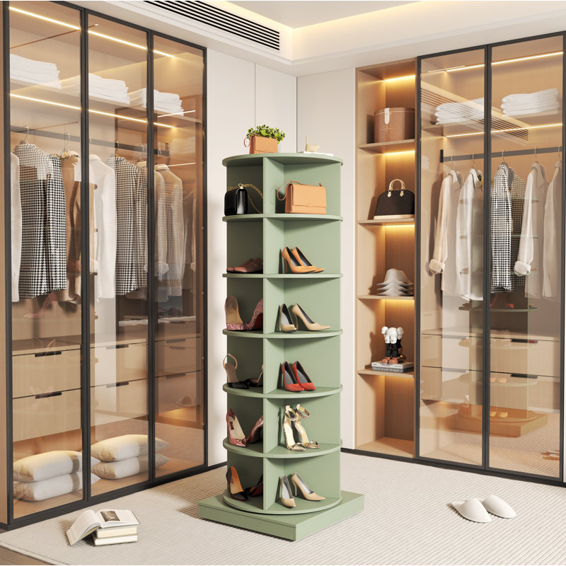 Green 360 rotating shoe rack 6 layers