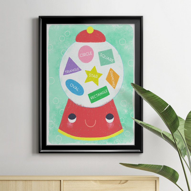 Gumball Shapes - Peinture sur toile encadrée, Noir, H 18,5 po x l 24,5 po x P 1,5 po