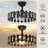 17.71 In. Indoor Modern Black Crystal Ceiling Fan With Light Luxury Fandelier With Silent Remote Reversible Fan Blades