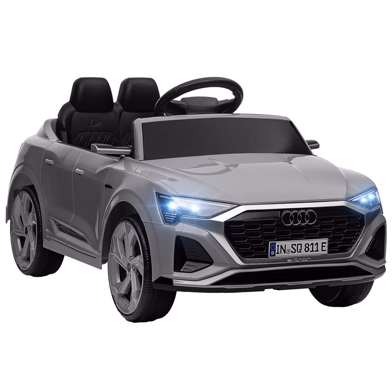 AIYAPLAY Audi Q8 E-tron Licensed Electric Car for Kids 12V Ages 3-4, Grey