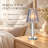 Lya 12" Crystal Glass Candle Lamp with Glass Shade, Decorative Tealight & Votive Holder, Blue-672414588