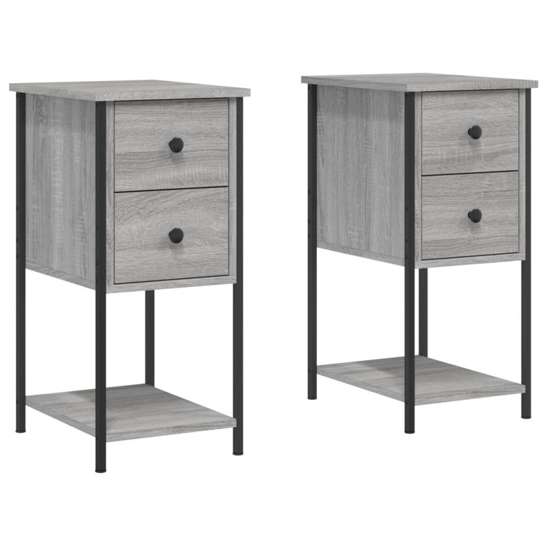 Kewstoke 32cm W Iron Bedside Table, Grey Sonoma