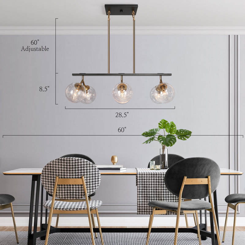 6-Light Globe Kitchen Island Linear Pendant