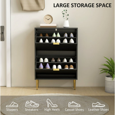 12 Pair Flip Down Shoe Storage