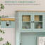 Light Blue Pantry Storage Cabinet Freestanding Kitchen Buffet with Hutch with Drawers