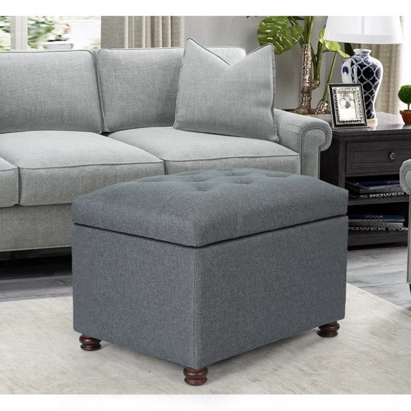 Repose-pieds Milana Classy Accent, Mélange de lin gris