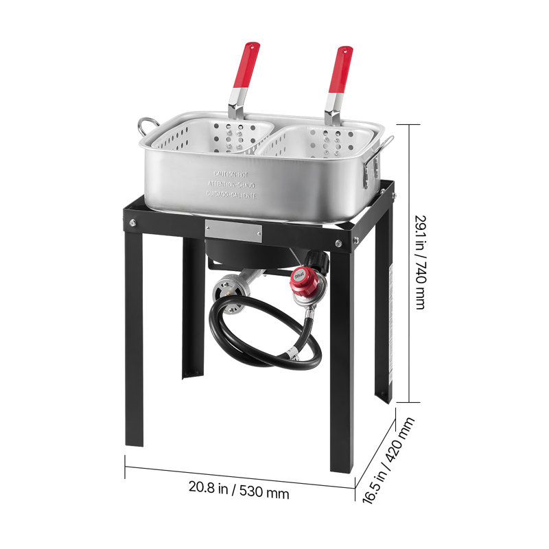 Ensemble de friteuse d'extérieur au propane en aluminium 18 pte avec 2 paniers