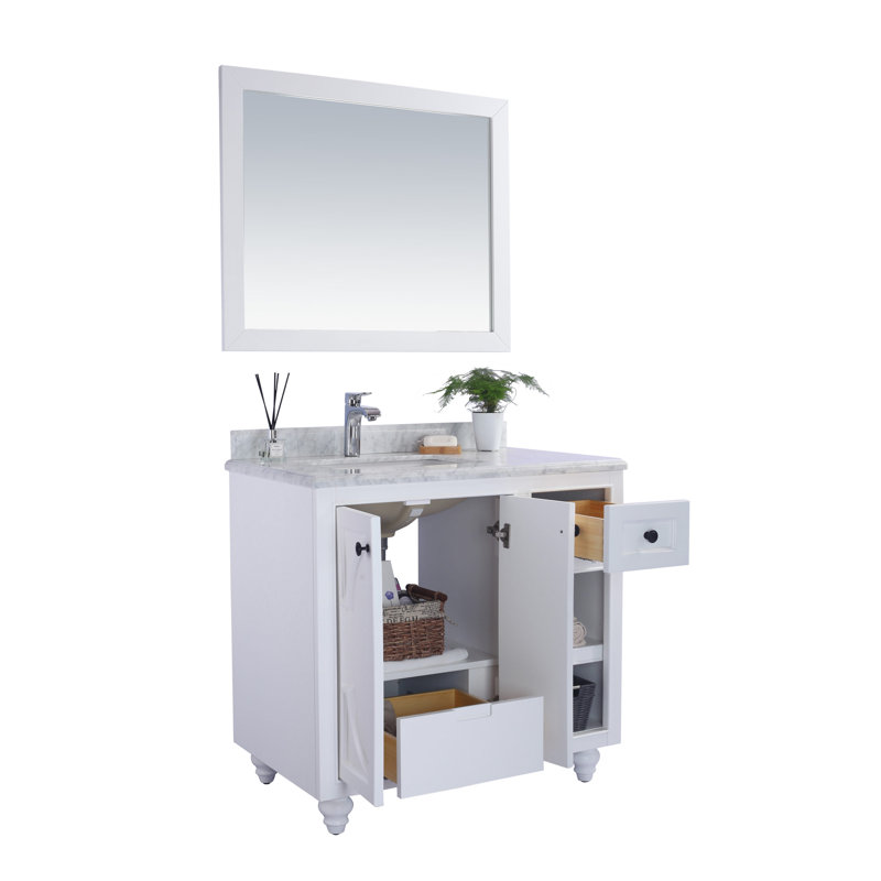 Ensemble de meuble-lavabo simple 36 po Mundy, Blanc, Noir mat