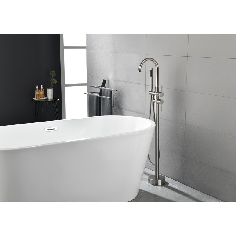 Floor Mounted Tub Faucet With Handheld Shower And Temperature Control Function Filler Water Purification Apparatus