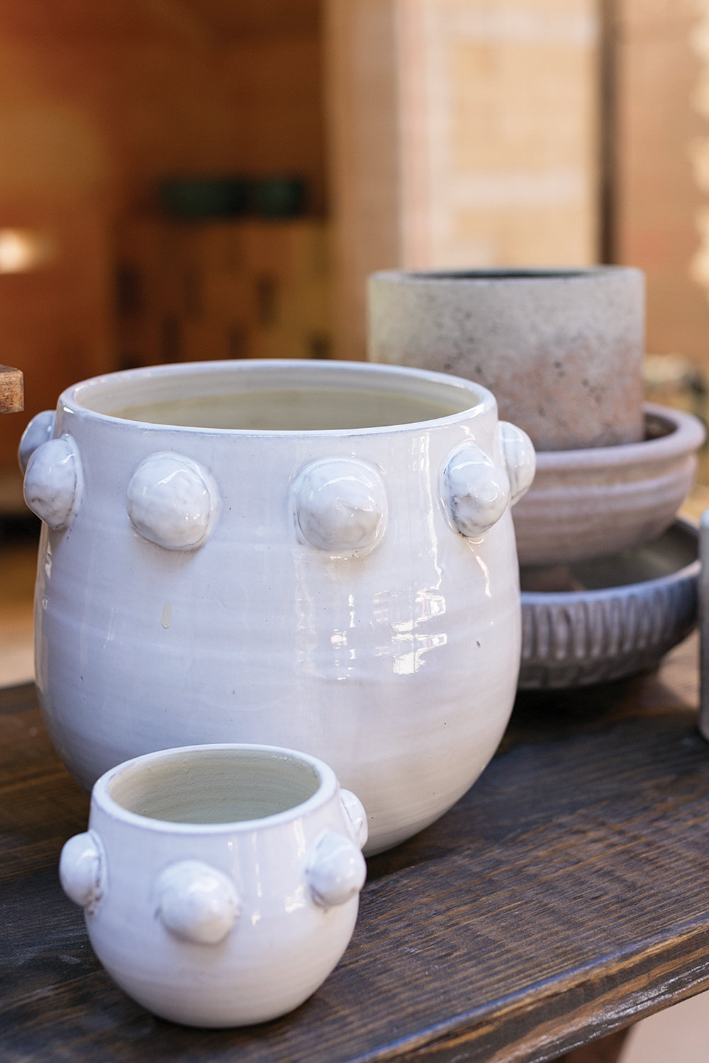 Ceramic Pot Planter, 3.5" H x 5" W x 5" D