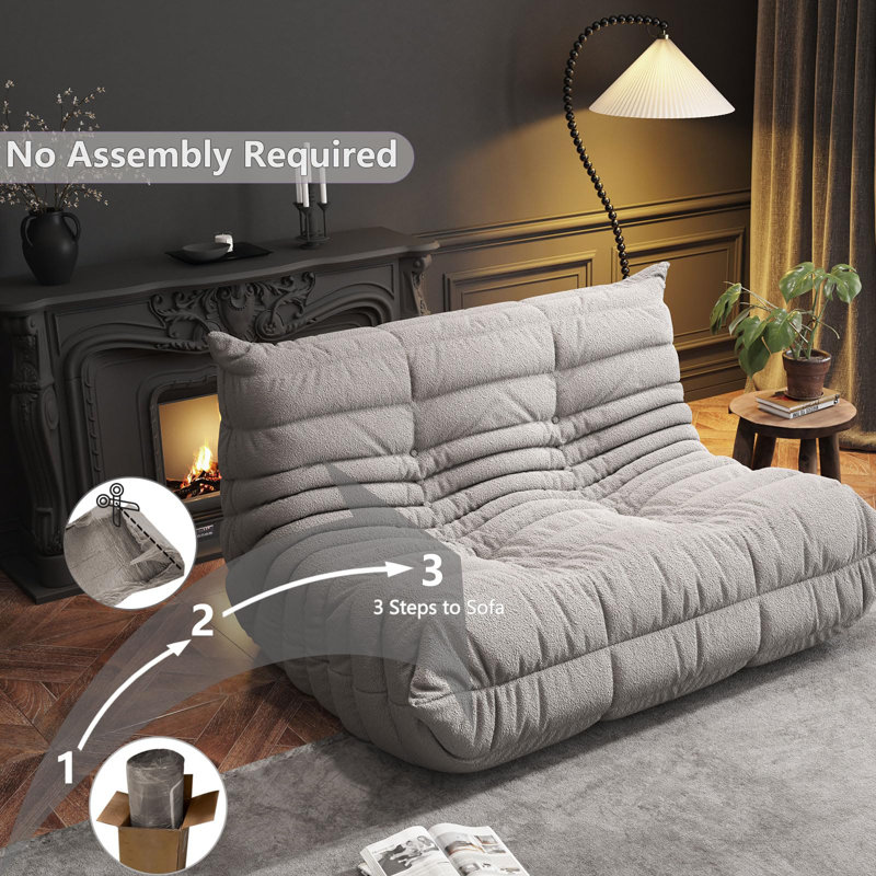52'' W Bean Bag Chair, Modern Loveseats, Large Bean Bag Chair For Adults, Bean Bag Chairs For Teens With High-resilience Foam, Non-slip Base Floor Lounge Sofa, Living Room