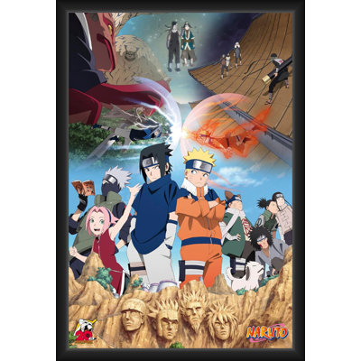  Officially Licensed Naruto - Will of Fire Framed Art Poster - 24 x 36 Inch - Sturdy Engineered Wood Frame with Plexi Glass - Ready to Hang