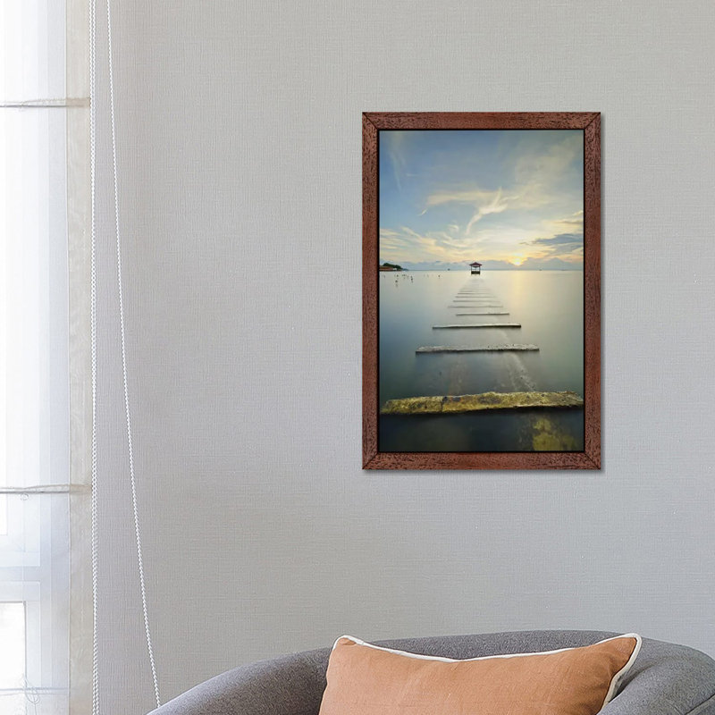 Ocean Train by Michael De Guzman - Print on Canvas, 152.5 cm H x 101.5 cm W, Brown Floater Framed