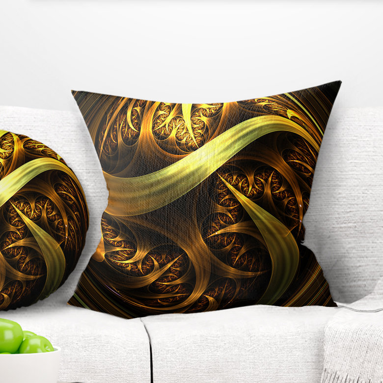 Coussin décoratif foncé en sphère fractale Abstract, 16 po x 1 po, Coussin décoratif