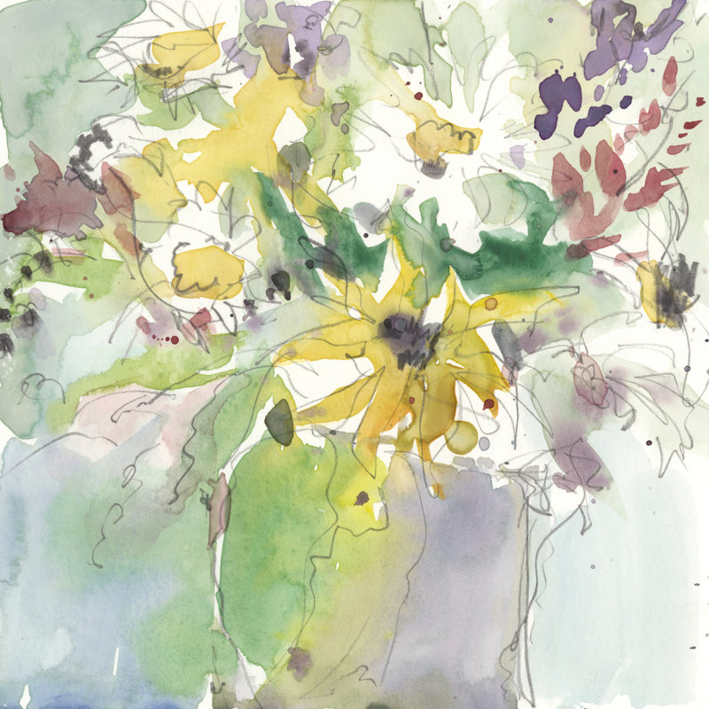 Vase de marguerite de l'UA CH II, H 20 po x l 20 po x P 1,25 po