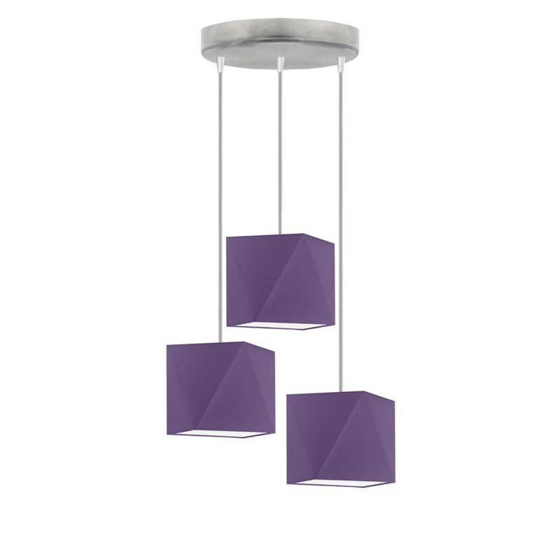 Deneene 3 - Light Cluster Pendant, Purple, Nickel