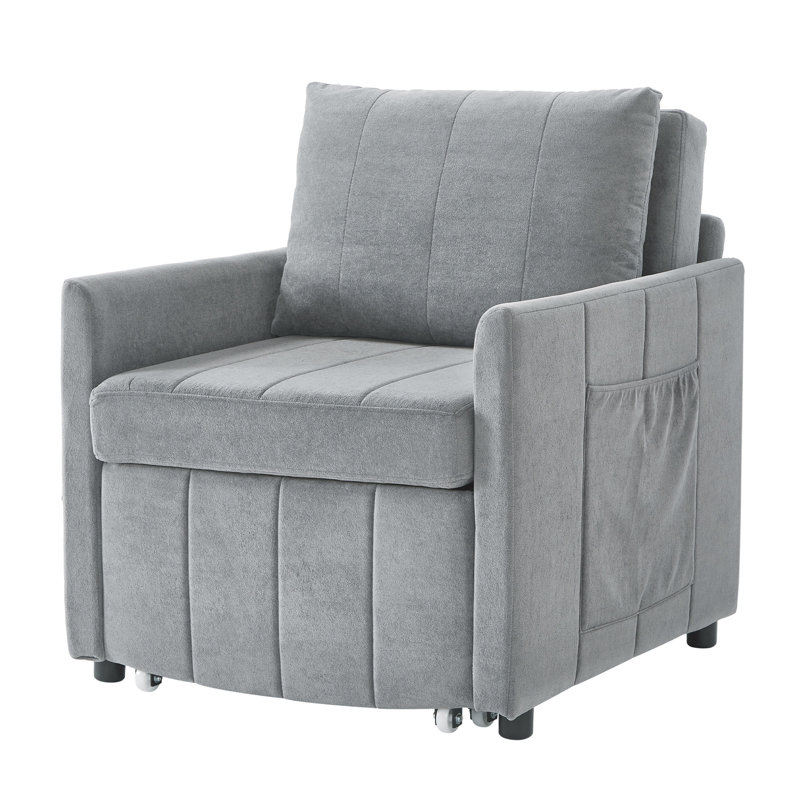 Canapé-lit rembourré convertible, Gris