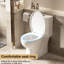 Toilette confortable avec siège 17 po, lavabo à double chasse 1,1 / 1,6, lavabo sans rebord, blanc brillant brillant 006 pour salle de bain en céramique hygiénique silencieuse