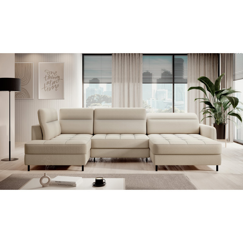 Meria 5 Seater Sofa Bed, Light Beige, Right Hand Facing
