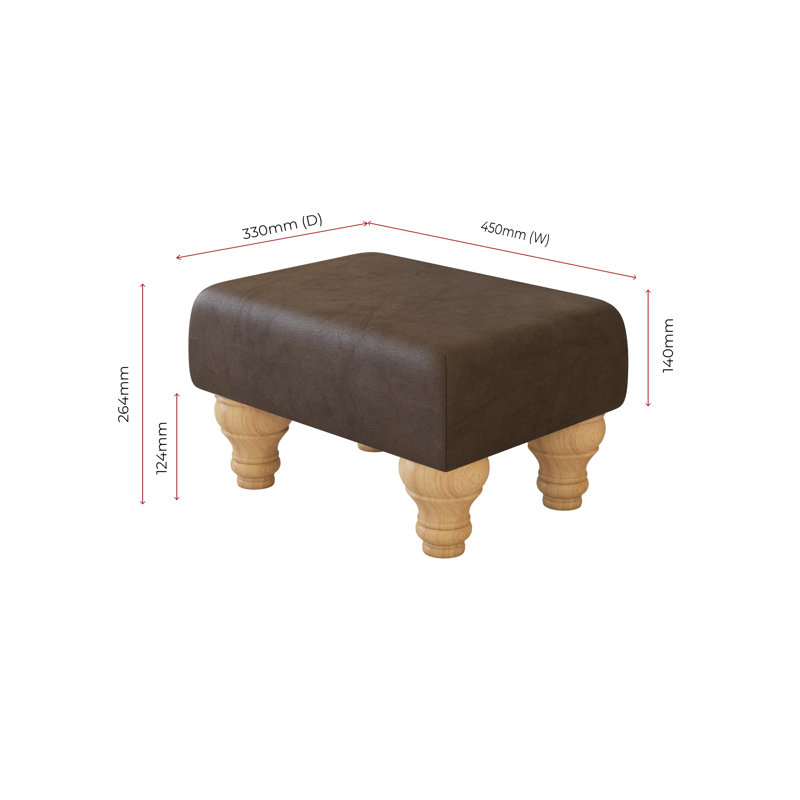 Collado Wood Turned Leg, Dark Brown, Natural, Italian Leather