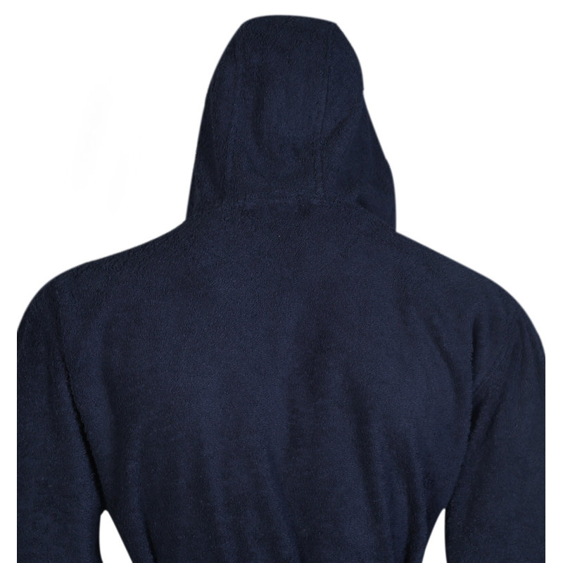 Peignoir pour homme avec poches et capuche Skidmore, Petit / moyen, Bleu marine