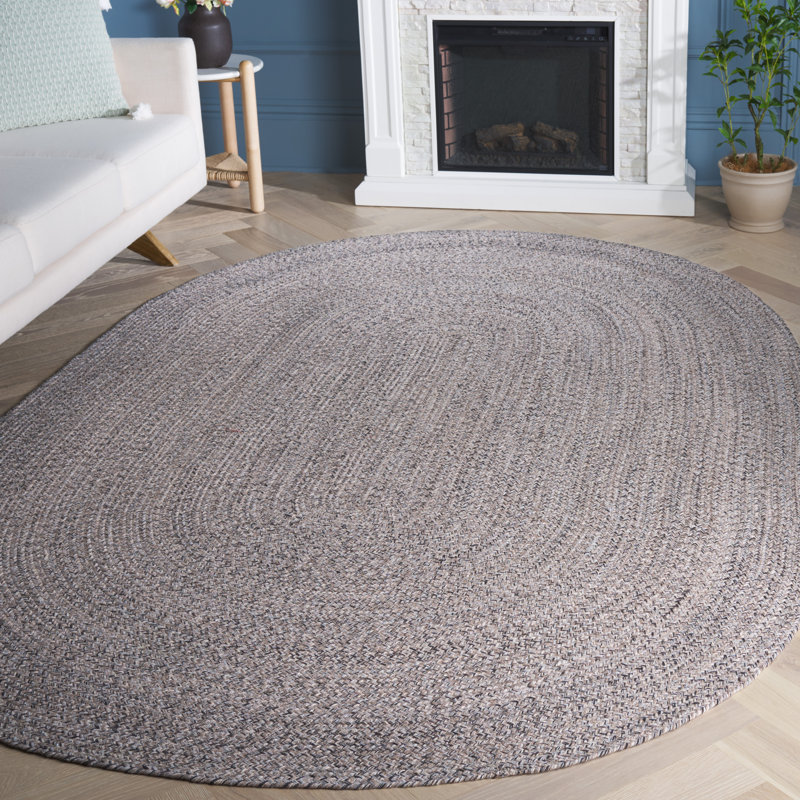 Paulina Hand Woven Cotton Solid Color Rug, Oval 6' x 9'