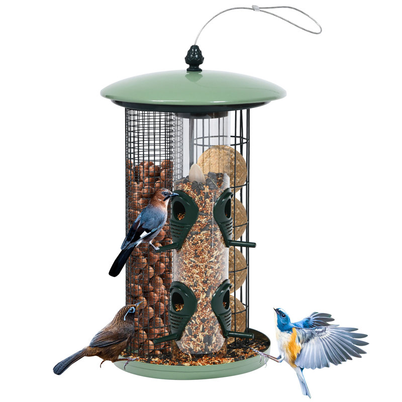 Herblain Metal Hanging Tube Bird Feeder