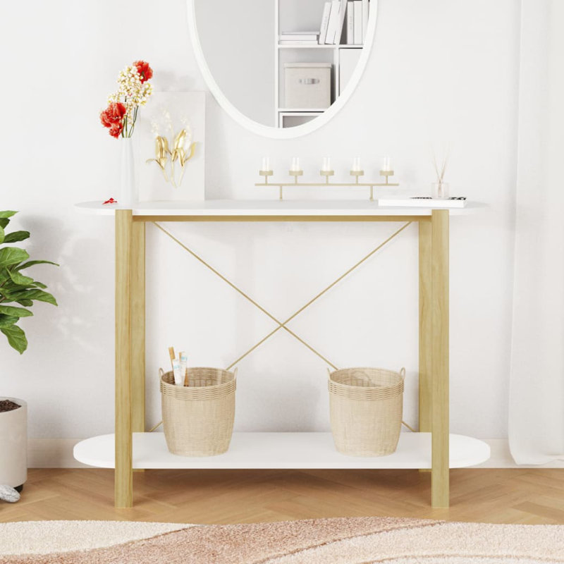 Console Console de couloir Table d'entrée étroite, Blanc