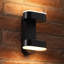 Fulcher Black 2 - Bulb 23cm H Integrated LED Frosted Glass Outdoor Armed Sconce