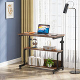 Alyiah Height Adjustable C Side Table With Wheels