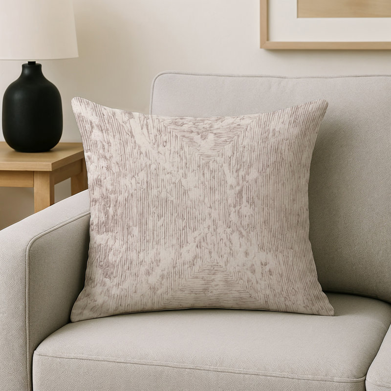 Coussin décoratif intérieur / extérieur gris Modern Modern, Carré 16 po, Gris / beige clair abstrait 3