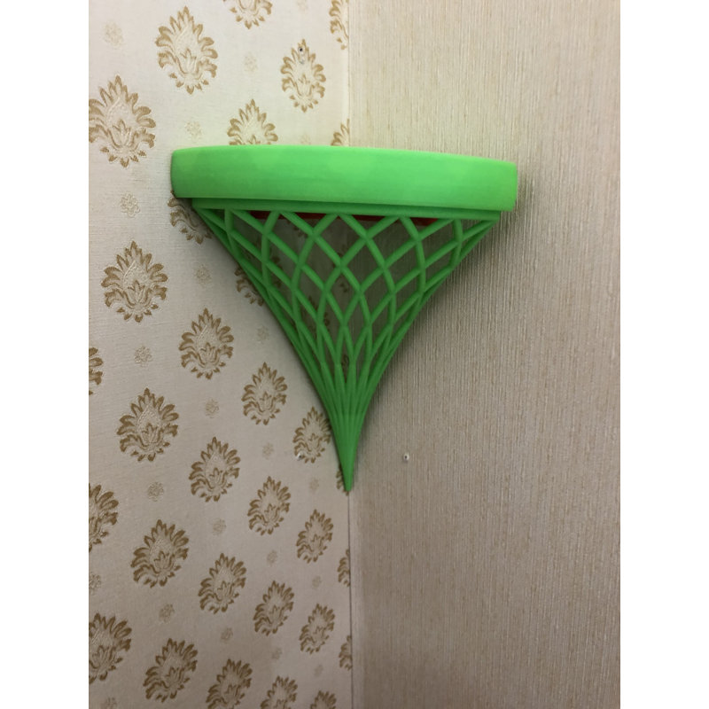 Gibsonton Triangle Plastic / Acrylic Corner Shelf, Green, 11.5cm H x 10cm W x 6.5cm D