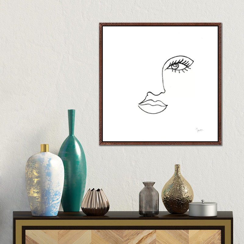 Vogue Look I by Tava Studios - Floater Frame Gallery-Wrapped Canvas Giclée on Canvas, Brown, 45.72 cm H x 45.72 cm W