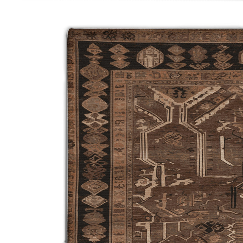 Tapis turc intérieur et extérieur brun, Rectangulaire 2 pi x 3 pi