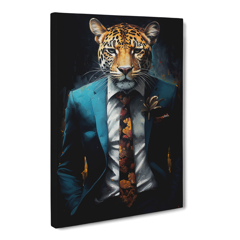 Leopard In A Suit No.4 - Print, 60cm H x 40cm W x 3cm D