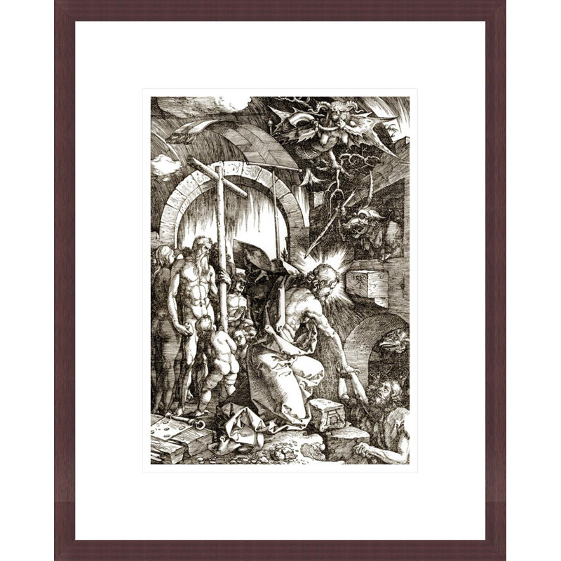 «The Harrowing of Hell From The Large Passion» par Albrecht Dürer, impression giclée encadrée, H 16,75 po x l 13,49 po