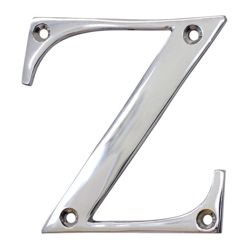 Lettre de montage en laiton 3 po H, Chrome poli, Z