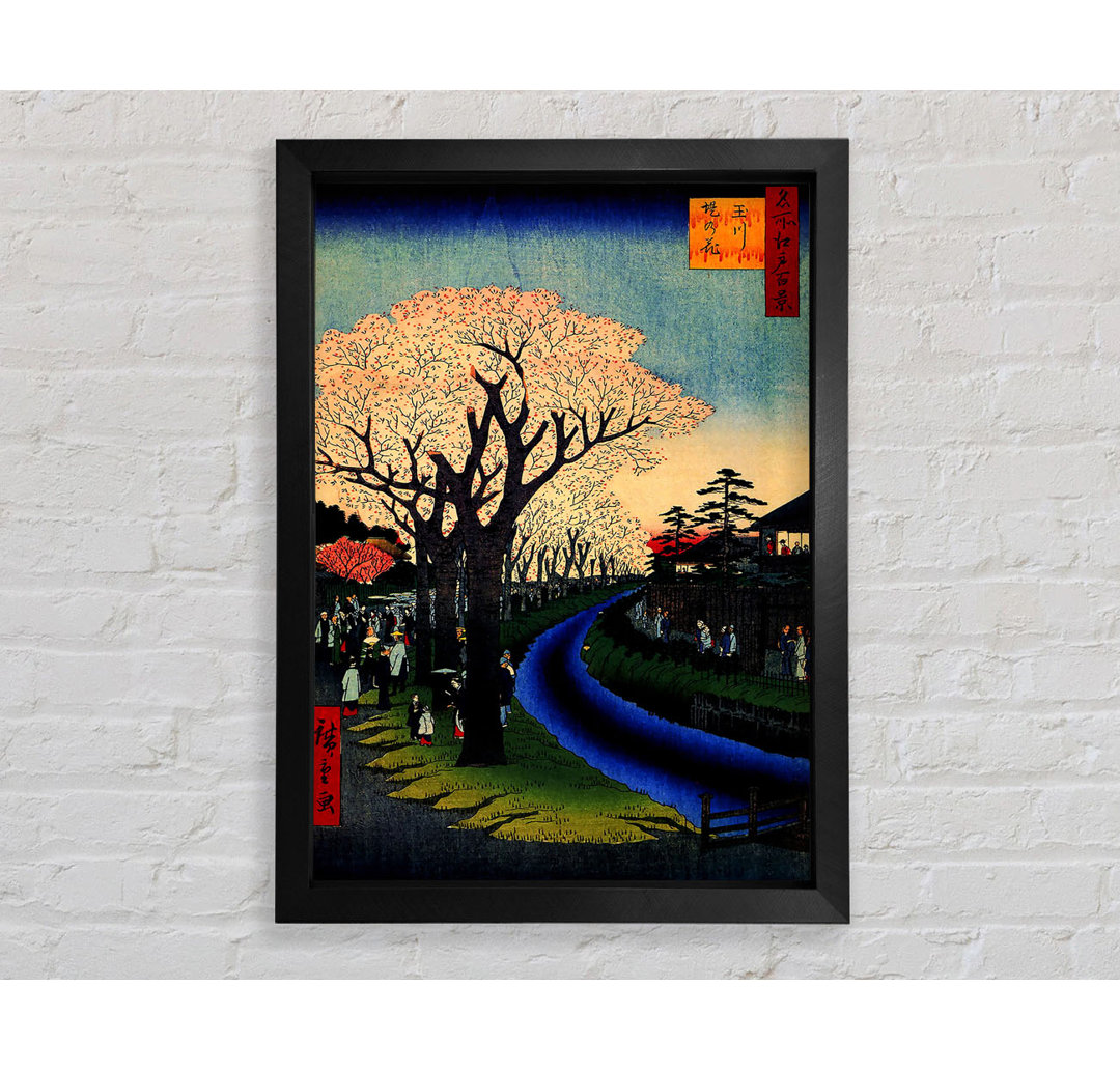 Hiroshige Blüten am Fluss Tama - Einzelne Bilderrahmen Kunstdrucke