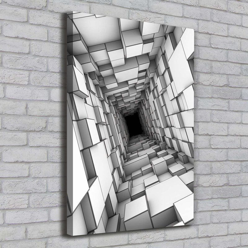 Tunnel With Cubes - Wrapped Canvas Print