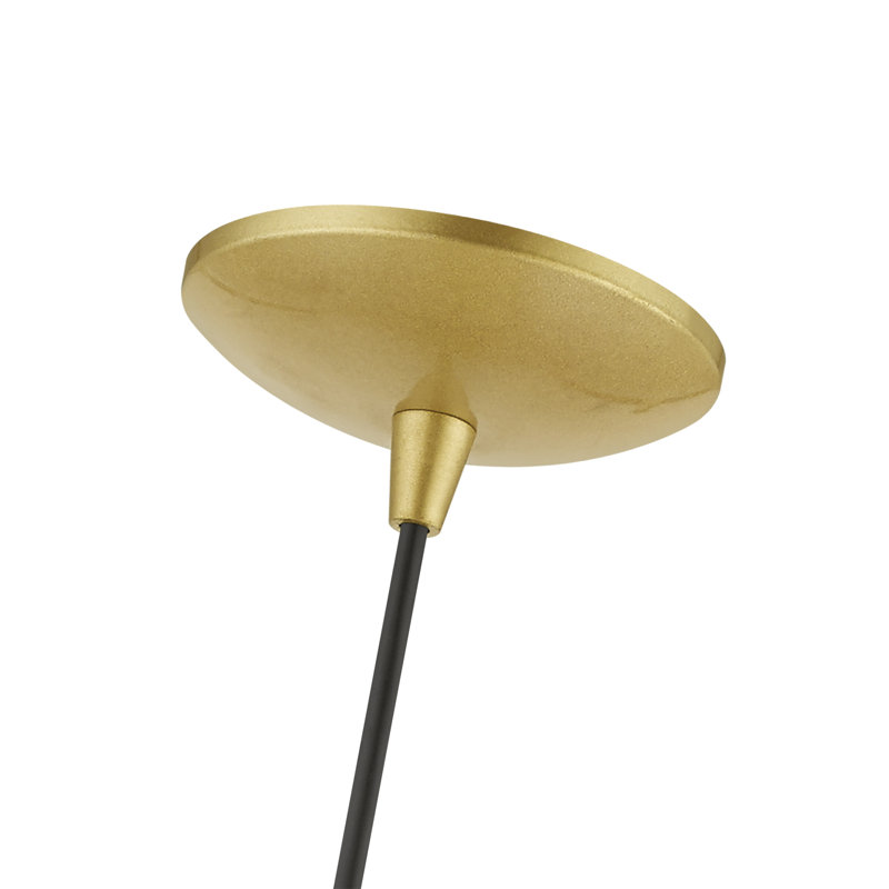 Luminaire suspendu géométrique unique à 1 lumière Cothren Ozbourn, Or doux / laiton poli, Doré clair