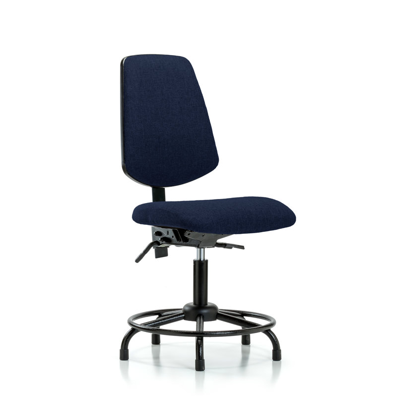 Chaise de dessinateur ergonomique Caius, Bleu marine, Non inclus, Non