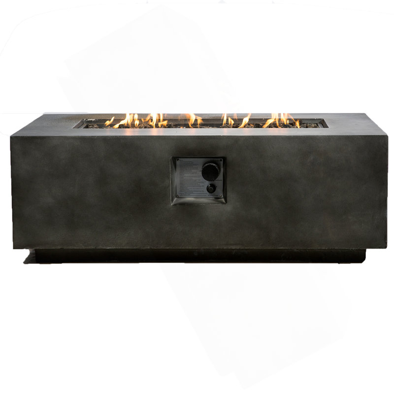 Concrete Propane Outdoor Fire Pit Table (Charcoal)