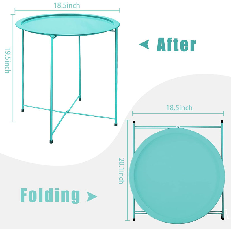 Table d'appoint d'extérieur, table de bout de patio robuste résistante aux intempéries, table d'extérieur robuste