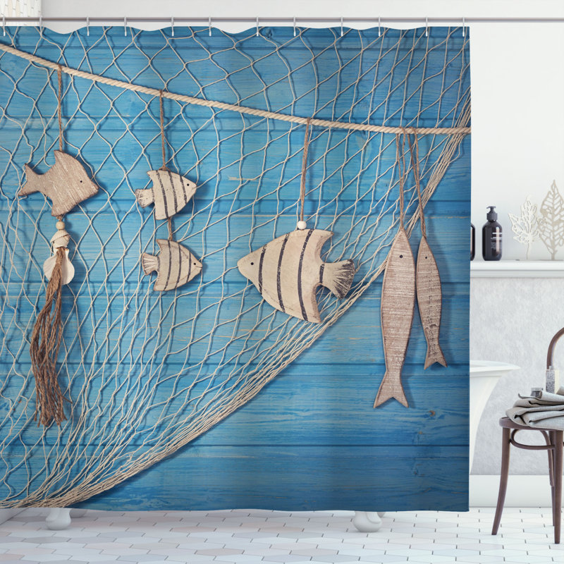 Rideau de douche simple fish net print