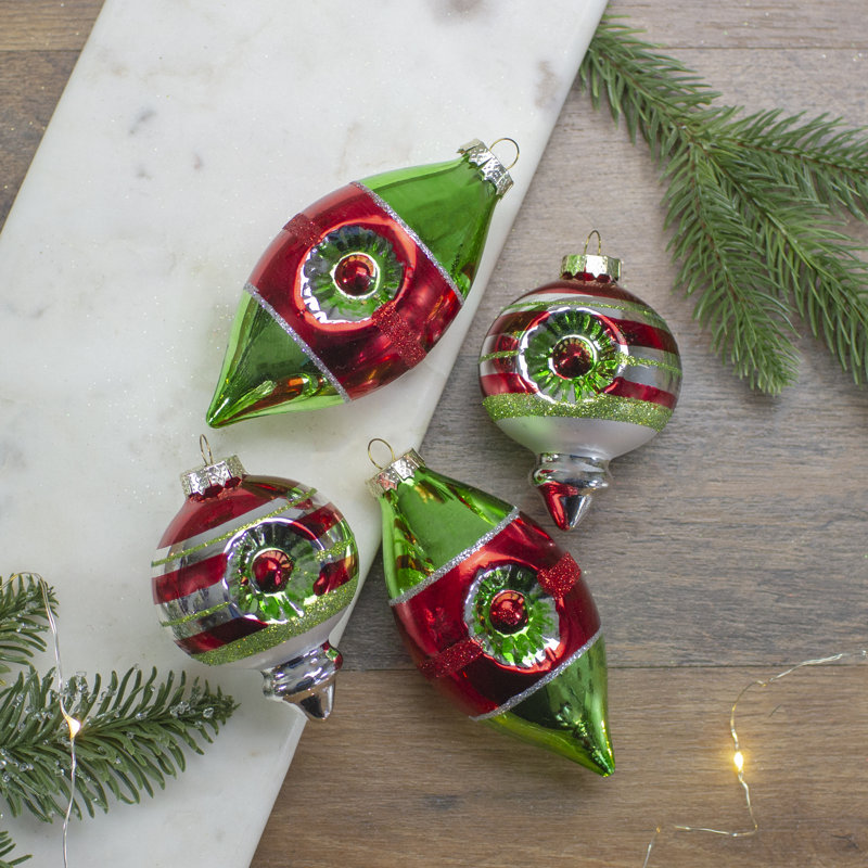3.25'' Abstract Glass Holiday Shaped Ornament