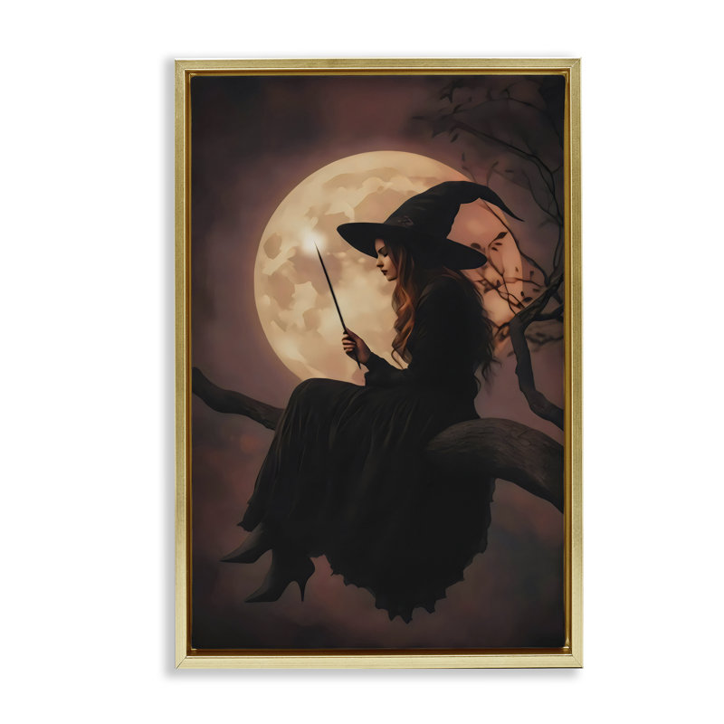 «Witch Casting» dans un cadre flottant au clair de lune, design par Arlington Prints, H 25 po x l 17 po