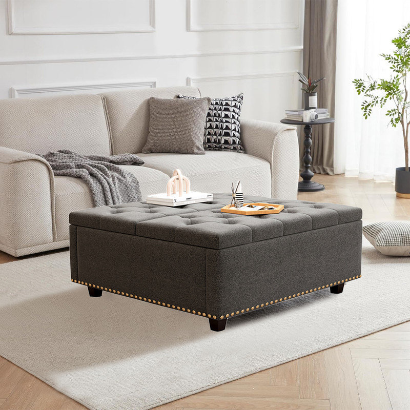 Table basse simple Carterville, Gris foncé